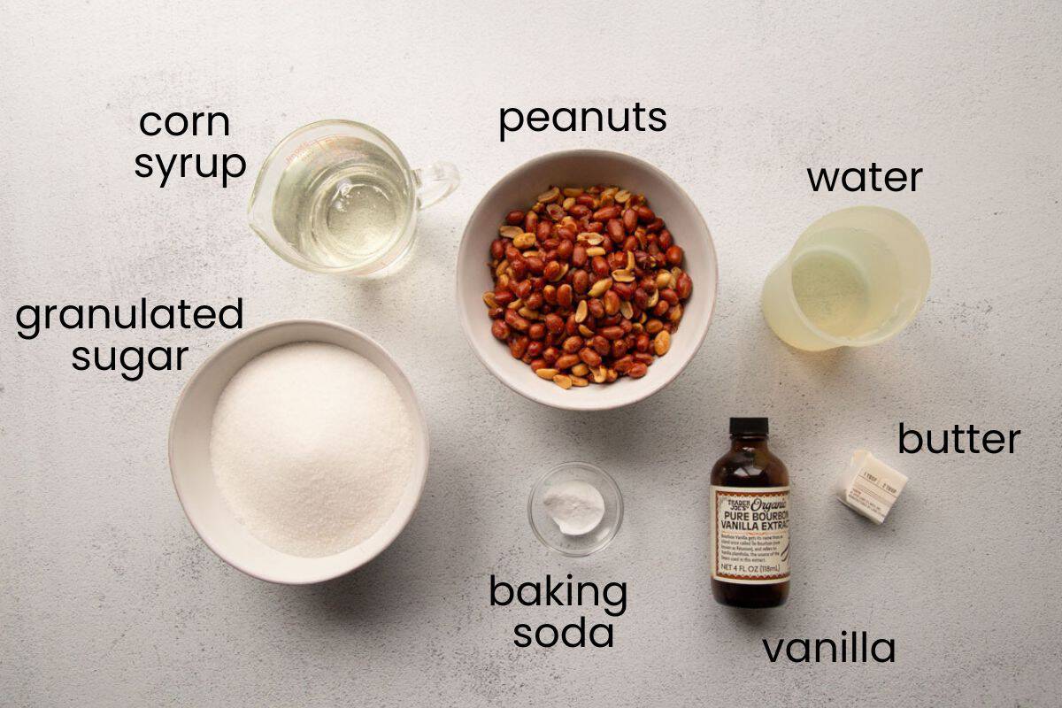 peanuts, sugar, vanilla, and other ingredients.