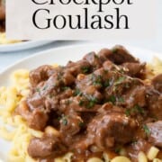 crockpot goulash over elbow macaroni.