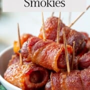 bacon wrapped smokies.