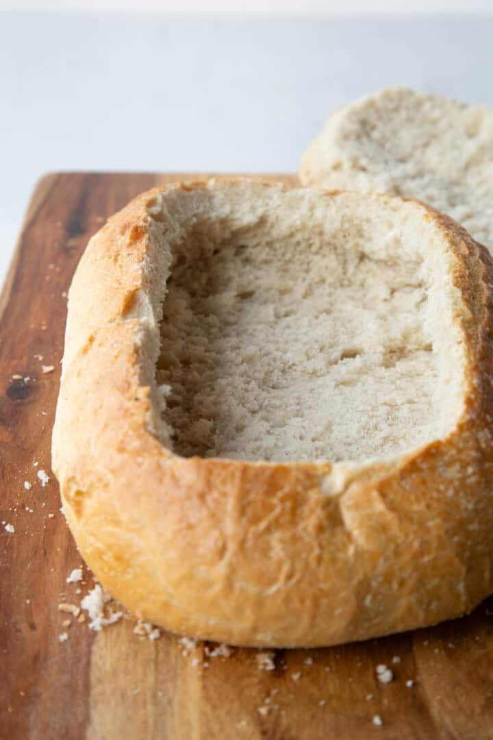 hollowed out bread bowl.