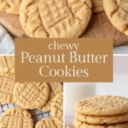 peanut butter cookies with a cross hatch pattern on the top.