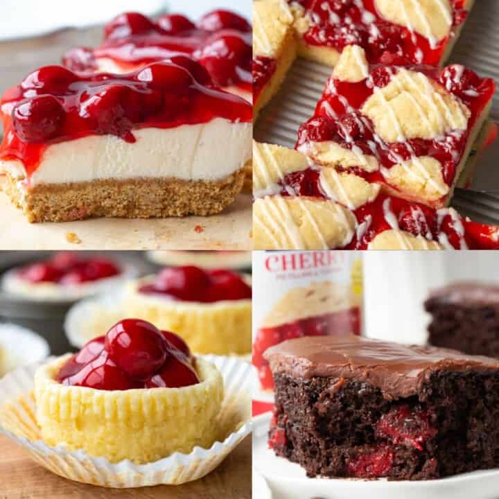 cherry delight, cherry cheesecake, cherry cake, and cherry coffee cake.