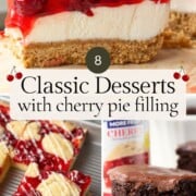 cherry cake, cherry coffee cake, and cherry delight.