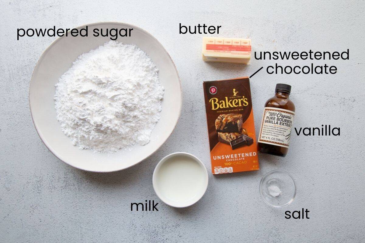 powdered sugar, unsweetened chocolate, and other ingredients.