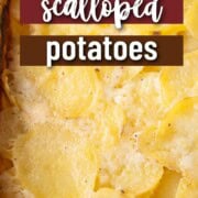 lots of sliced potatoes in a casserole dish.
