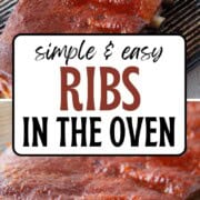 rack of ribs covered with bbq sauce.