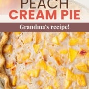 a whole peach cream pie in a pie crust.