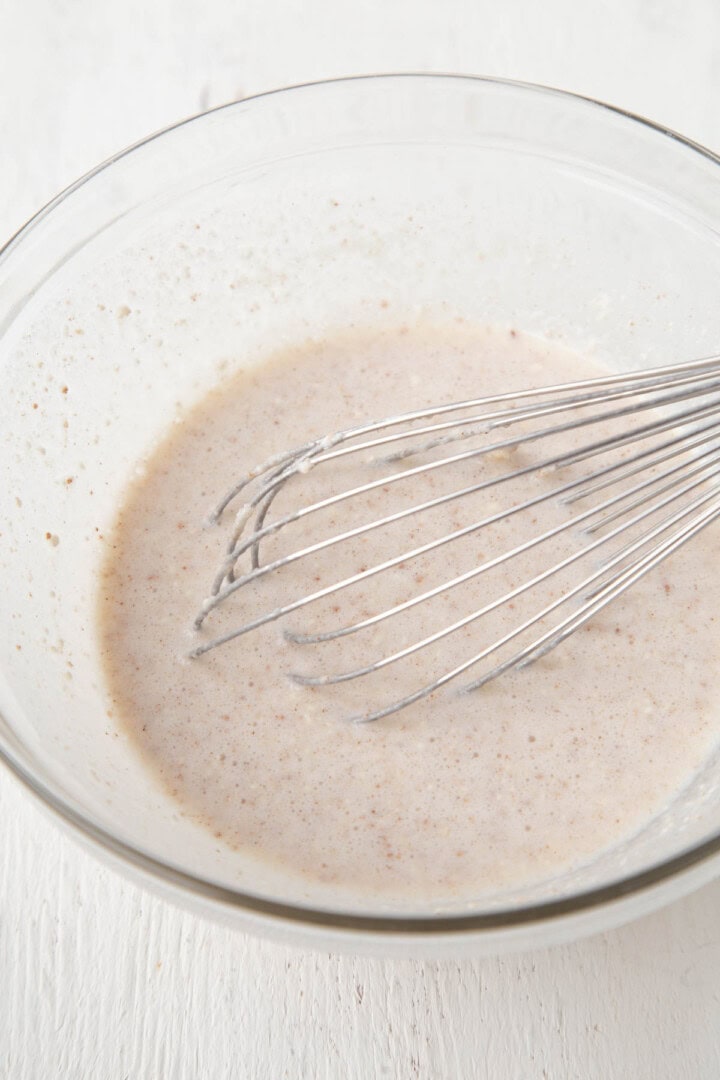 creamy cinnamon and heavy cream mixture.