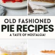 slices of strawberry pie, pecan pie, sweet potato pie, and lemon meringue pie.
